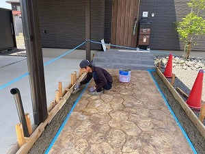 スタンプコンクリート完成