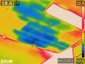 工場雨漏りの赤外線調査