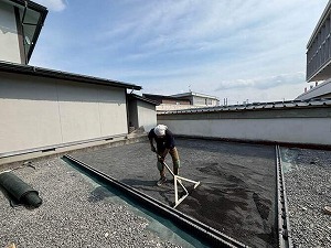 人工芝生設置準備