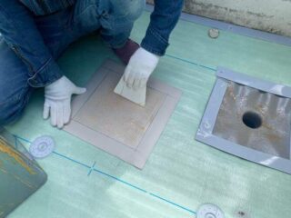 改修用ドレン・補強シート施工